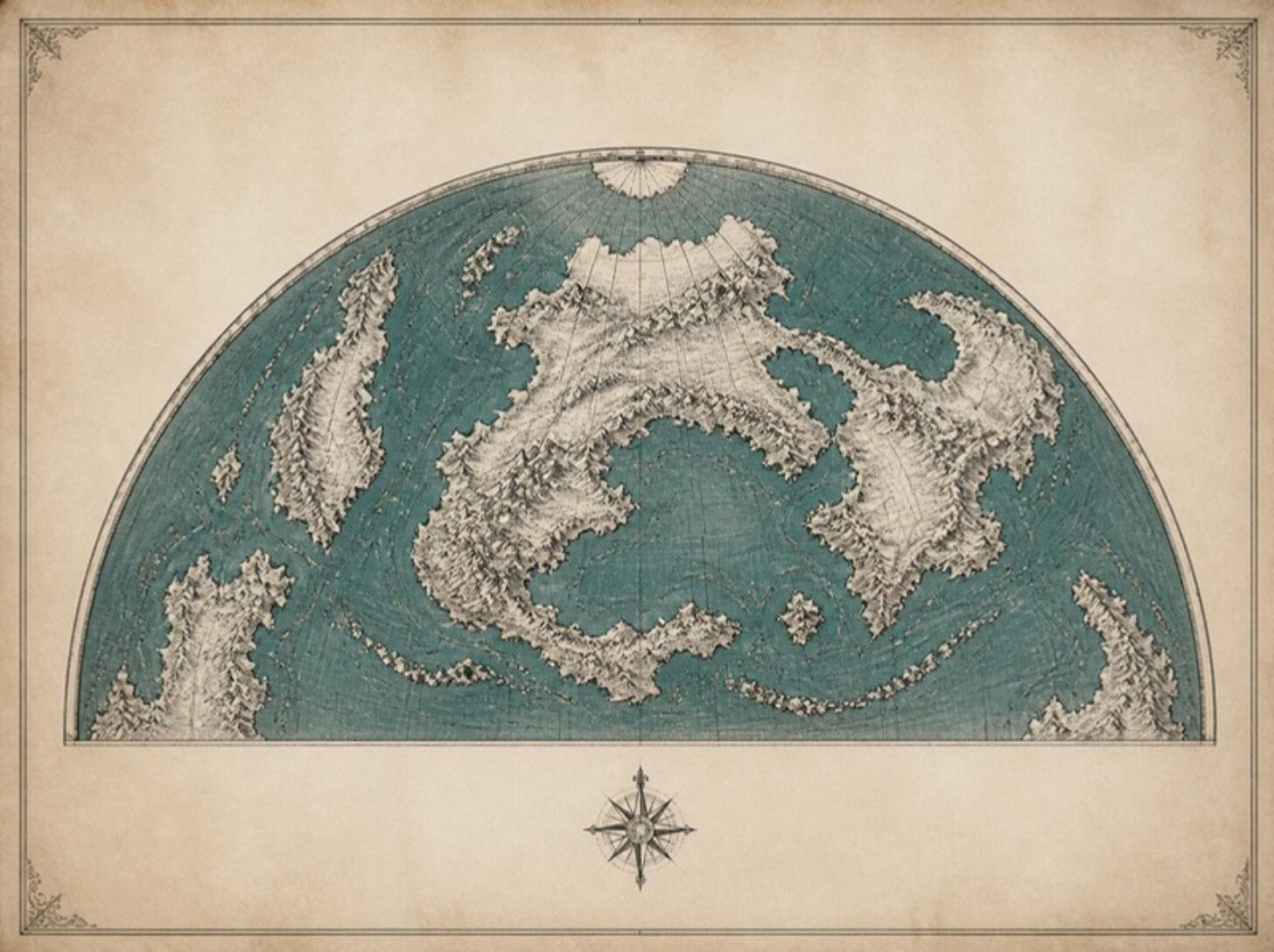Mappa incisa di un pianeta immaginario